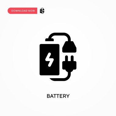Batarya vektör simgesi. - Evet. Web sitesi veya mobil uygulama için modern, basit düz vektör çizimi