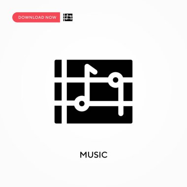 Müzik vektörü simgesi. - Evet. Web sitesi veya mobil uygulama için modern, basit düz vektör çizimi