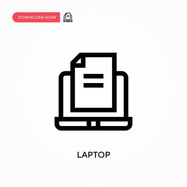 Laptop vektör simgesi. - Evet. Web sitesi veya mobil uygulama için modern, basit düz vektör çizimi