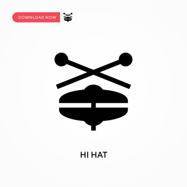 Hi hat vektör simgesi. - Evet. Web sitesi veya mobil uygulama için modern, basit düz vektör çizimi