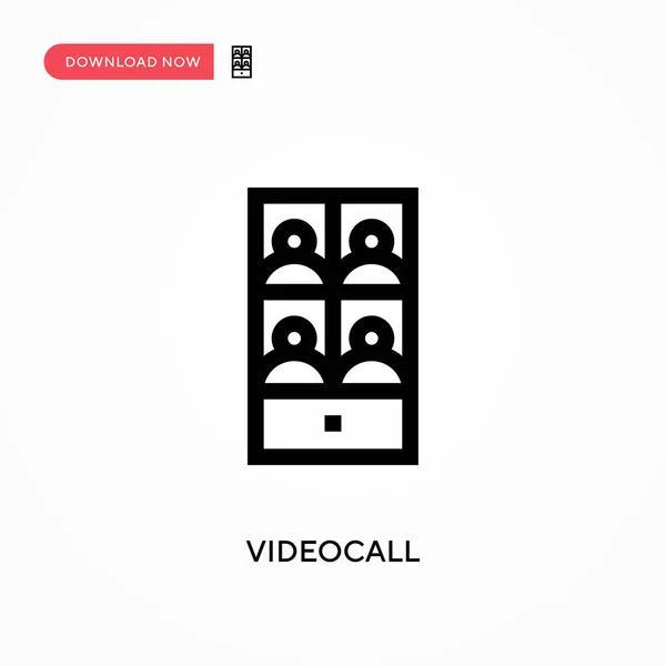 Videocall Vector Icon Modern Simple Flat Vector Illustration Web Site — Stock Vector