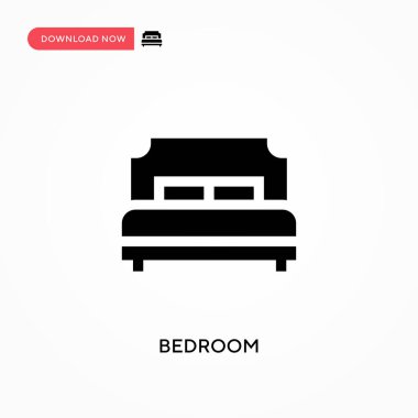 Yatak odası vektör simgesi. - Evet. Web sitesi veya mobil uygulama için modern, basit düz vektör çizimi