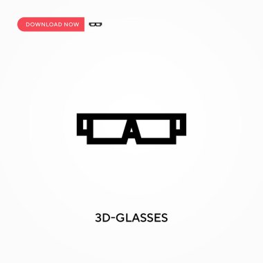 3D gözlük vektör simgesi. - Evet. Web sitesi veya mobil uygulama için modern, basit düz vektör çizimi