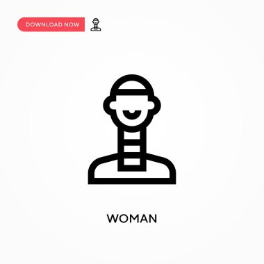 Kadın vektör simgesi. - Evet. Web sitesi veya mobil uygulama için modern, basit düz vektör çizimi