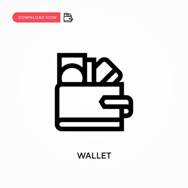 Cüzdan vektör simgesi. - Evet. Web sitesi veya mobil uygulama için modern, basit düz vektör çizimi