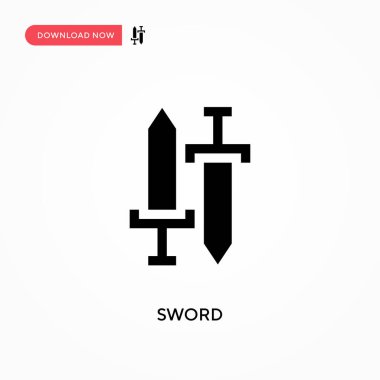 Kılıç vektör simgesi. - Evet. Web sitesi veya mobil uygulama için modern, basit düz vektör çizimi