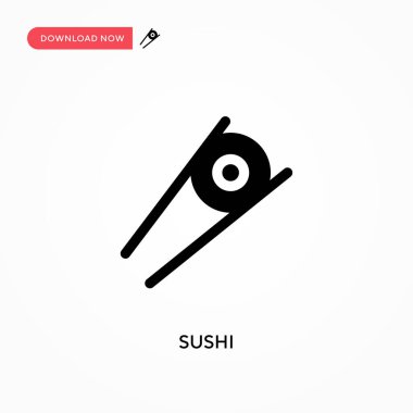 Suşi vektör simgesi. - Evet. Web sitesi veya mobil uygulama için modern, basit düz vektör çizimi