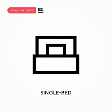 Tek yataklı vektör ikonu. - Evet. Web sitesi veya mobil uygulama için modern, basit düz vektör çizimi