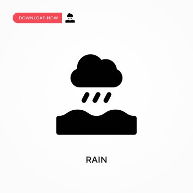 Yağmur vektör simgesi. - Evet. Web sitesi veya mobil uygulama için modern, basit düz vektör çizimi