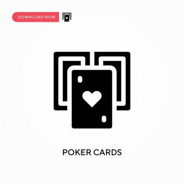 Poker kartları vektör simgesi. - Evet. Web sitesi veya mobil uygulama için modern, basit düz vektör çizimi