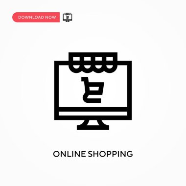 Çevrimiçi alışveriş vektör simgesi. - Evet. Web sitesi veya mobil uygulama için modern, basit düz vektör çizimi
