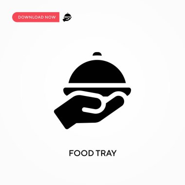 Yemek tepsisi vektör simgesi. - Evet. Web sitesi veya mobil uygulama için modern, basit düz vektör çizimi