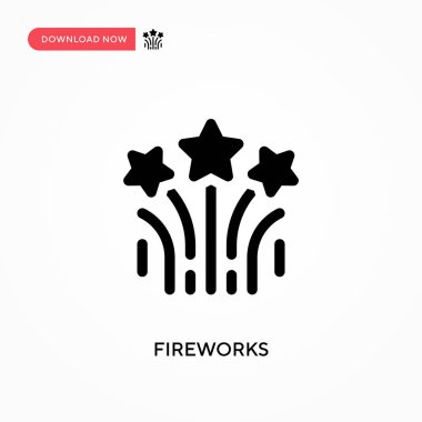 Havai fişek vektör simgesi. - Evet. Web sitesi veya mobil uygulama için modern, basit düz vektör çizimi