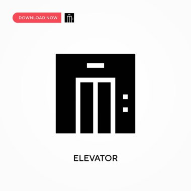 Asansör vektör simgesi. - Evet. Web sitesi veya mobil uygulama için modern, basit düz vektör çizimi
