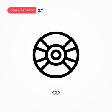 Cd vektör simgesi. - Evet. Web sitesi veya mobil uygulama için modern, basit düz vektör çizimi