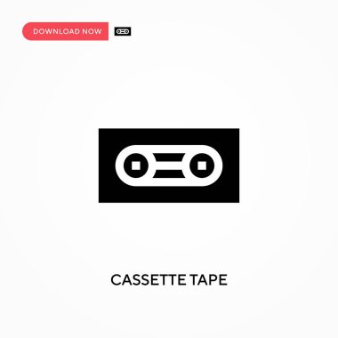 Kaset bant vektör simgesi. - Evet. Web sitesi veya mobil uygulama için modern, basit düz vektör çizimi