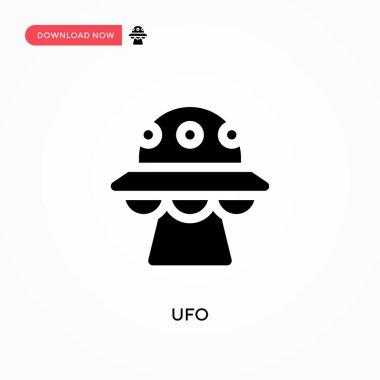 Ufo vektör simgesi. - Evet. Web sitesi veya mobil uygulama için modern, basit düz vektör çizimi
