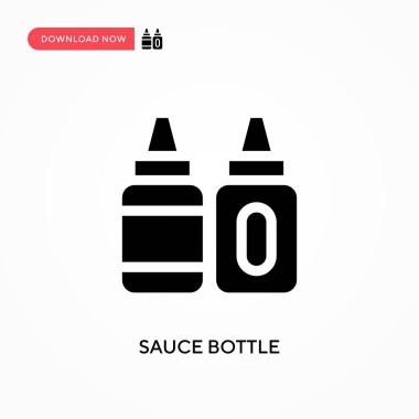 Sos şişesi vektör simgesi. - Evet. Web sitesi veya mobil uygulama için modern, basit düz vektör çizimi