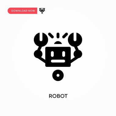 Robot vektör simgesi. - Evet. Web sitesi veya mobil uygulama için modern, basit düz vektör çizimi