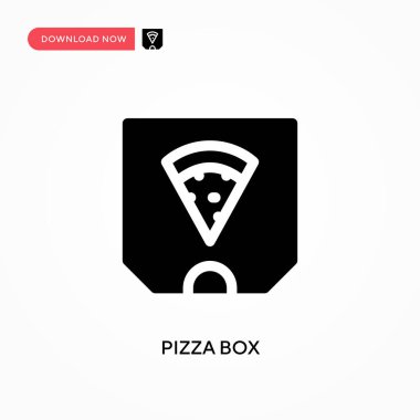 Pizza kutusu vektör simgesi. - Evet. Web sitesi veya mobil uygulama için modern, basit düz vektör çizimi