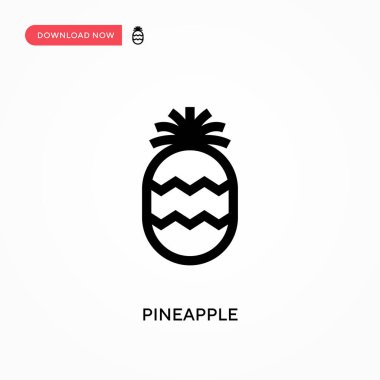 Ananas vektör simgesi. - Evet. Web sitesi veya mobil uygulama için modern, basit düz vektör çizimi