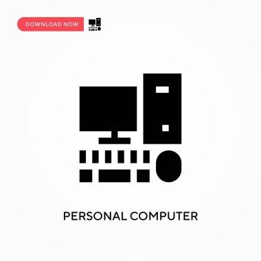 Kişisel bilgisayar vektör simgesi. - Evet. Web sitesi veya mobil uygulama için modern, basit düz vektör çizimi