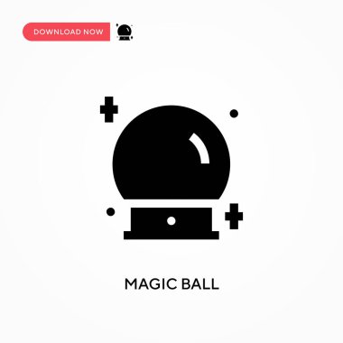 Sihirli top vektör ikonu. - Evet. Web sitesi veya mobil uygulama için modern, basit düz vektör çizimi