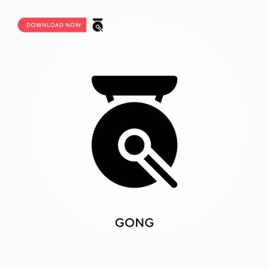 Gong vektör simgesi. - Evet. Web sitesi veya mobil uygulama için modern, basit düz vektör çizimi