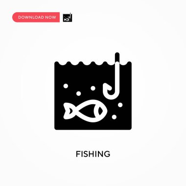 Balık tutma vektörü simgesi. - Evet. Web sitesi veya mobil uygulama için modern, basit düz vektör çizimi