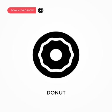 Donut vektör simgesi. - Evet. Web sitesi veya mobil uygulama için modern, basit düz vektör çizimi