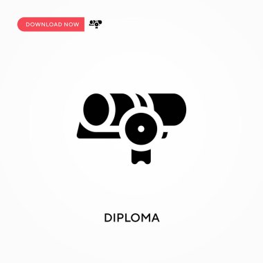 Diploma vektör simgesi. - Evet. Web sitesi veya mobil uygulama için modern, basit düz vektör çizimi