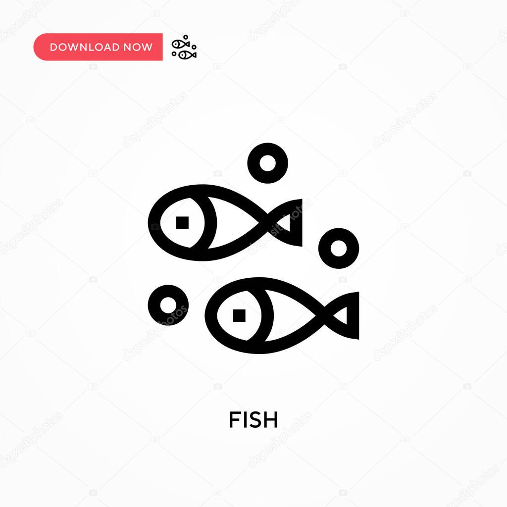Fish vector icon. . Modern, simple flat vector illustration for web site or mobile app