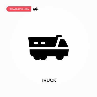 Kamyon vektör simgesi. - Evet. Web sitesi veya mobil uygulama için modern, basit düz vektör çizimi
