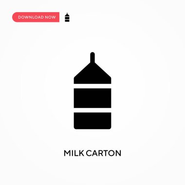 Süt kutusu vektör simgesi. - Evet. Web sitesi veya mobil uygulama için modern, basit düz vektör çizimi