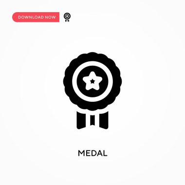 Madalya vektör simgesi. - Evet. Web sitesi veya mobil uygulama için modern, basit düz vektör çizimi