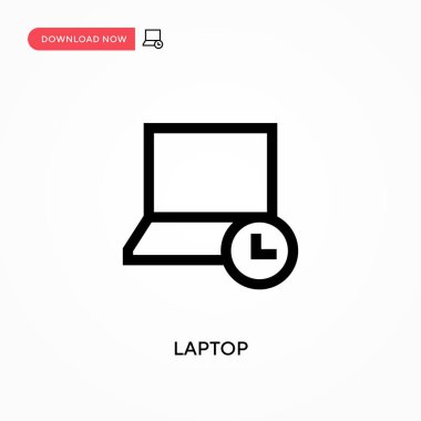 Laptop vektör simgesi. - Evet. Web sitesi veya mobil uygulama için modern, basit düz vektör çizimi