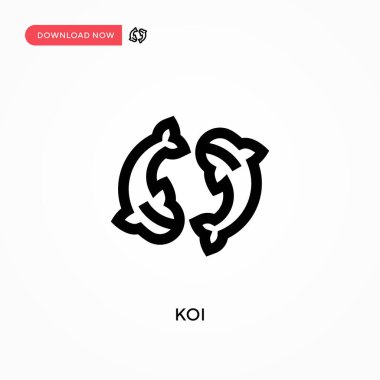 Koi vektör simgesi. - Evet. Web sitesi veya mobil uygulama için modern, basit düz vektör çizimi