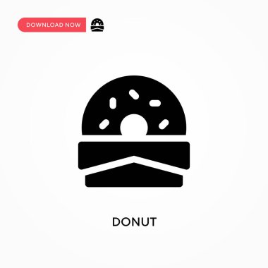 Donut vektör simgesi. - Evet. Web sitesi veya mobil uygulama için modern, basit düz vektör çizimi