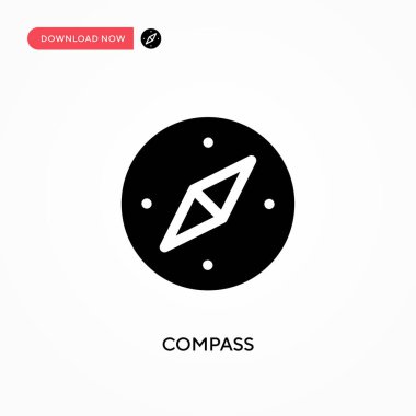 Pusula vektör simgesi. - Evet. Web sitesi veya mobil uygulama için modern, basit düz vektör çizimi