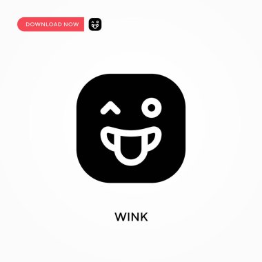 Wink vektör simgesi. - Evet. Web sitesi veya mobil uygulama için modern, basit düz vektör çizimi