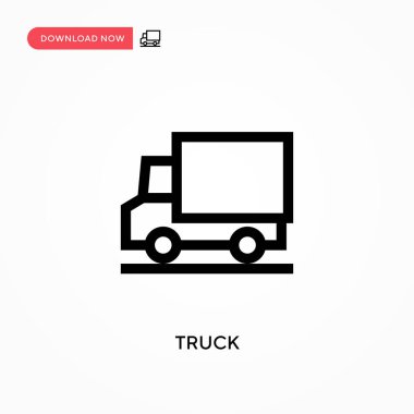 Kamyon vektör simgesi. - Evet. Web sitesi veya mobil uygulama için modern, basit düz vektör çizimi