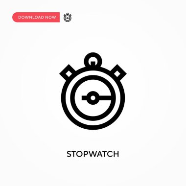 Stopwatch vektör simgesi. - Evet. Web sitesi veya mobil uygulama için modern, basit düz vektör çizimi