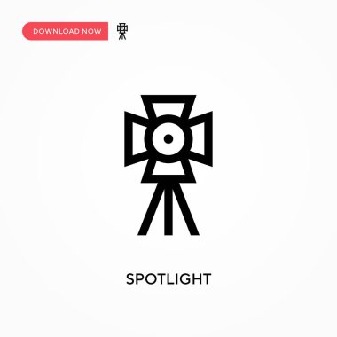 Spotlight vektör simgesi. - Evet. Web sitesi veya mobil uygulama için modern, basit düz vektör çizimi