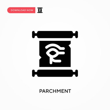 Parşömen vektör simgesi. - Evet. Web sitesi veya mobil uygulama için modern, basit düz vektör çizimi