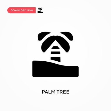 Palmiye ağacı vektör simgesi. - Evet. Web sitesi veya mobil uygulama için modern, basit düz vektör çizimi