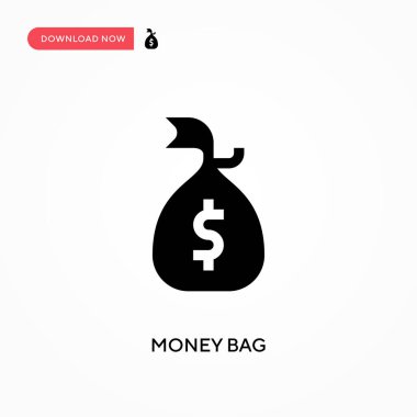 Para çantası vektör simgesi. - Evet. Web sitesi veya mobil uygulama için modern, basit düz vektör çizimi