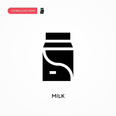 Süt vektörü simgesi. - Evet. Web sitesi veya mobil uygulama için modern, basit düz vektör çizimi