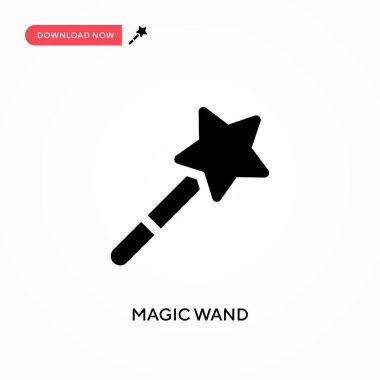 Sihirli değnek vektör simgesi. - Evet. Web sitesi veya mobil uygulama için modern, basit düz vektör çizimi