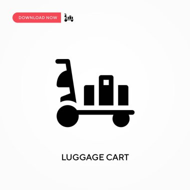 Bagaj arabası vektör simgesi. - Evet. Web sitesi veya mobil uygulama için modern, basit düz vektör çizimi