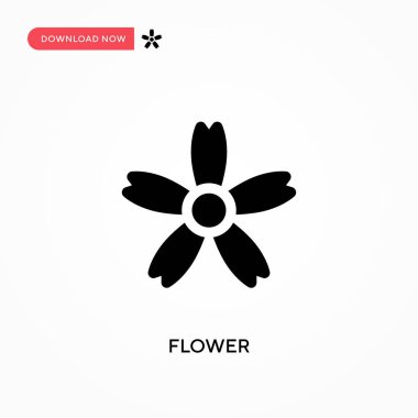 Çiçek vektör simgesi. - Evet. Web sitesi veya mobil uygulama için modern, basit düz vektör çizimi